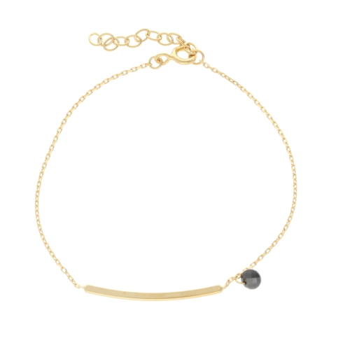 Bransoletka pałeczka z onyksem srebro pozłacane