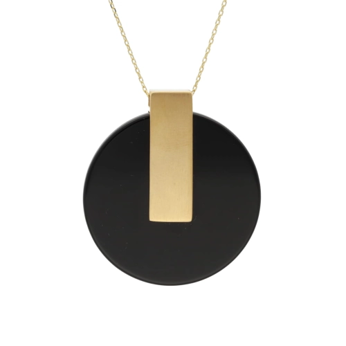 Elegancki wisior z onyksem srebro pozłacane