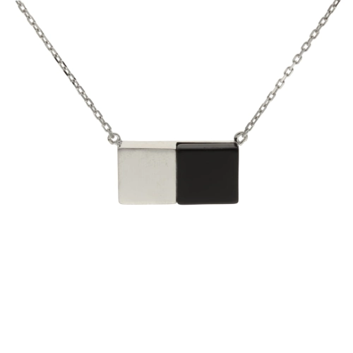 Elegancki naszyjnik z onyksem srebro 