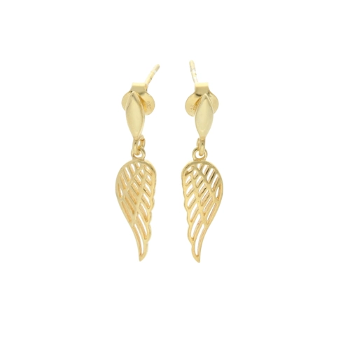 Kolczyki skrzydła srebro pozłacane