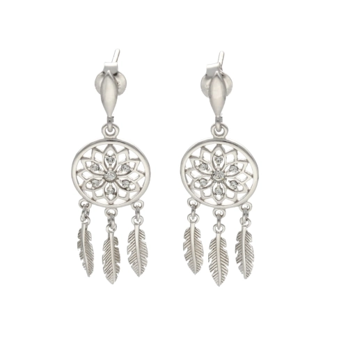 Kolczyki łapacz snów srebro rodowane