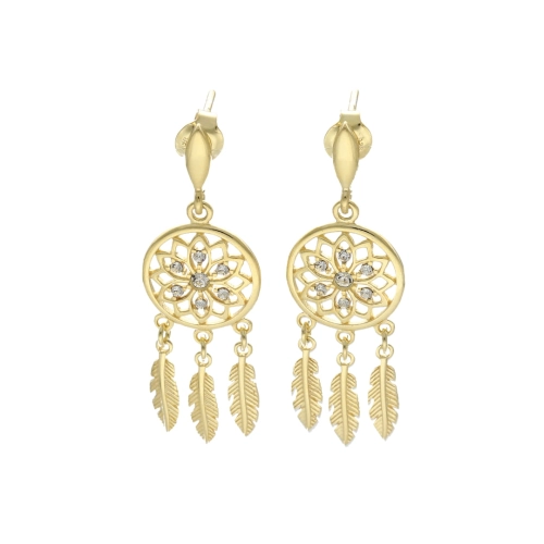 Kolczyki łapacz snów srebro pozłacane