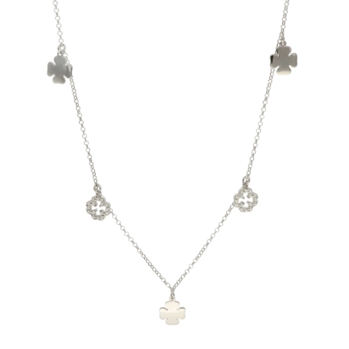 Naszyjnik koniczynka z cyrkoniami 