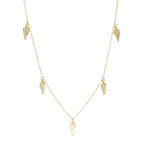 Naszyjnik z cyrkoniami skrzydła 