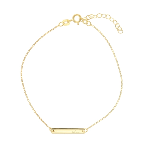 Bransoletka blaszka "Amore" srebro pozłacane