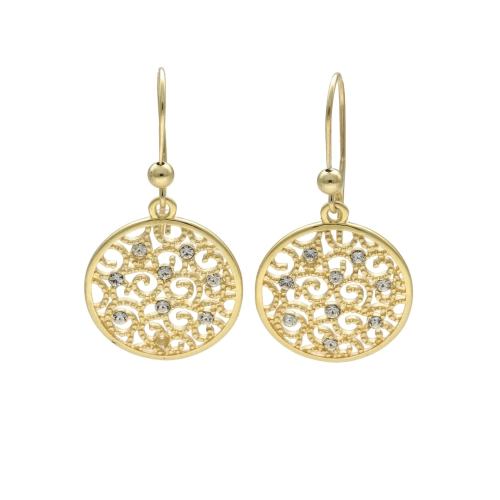 Kolczyki z ażurowym elementem srebro pozłacane 