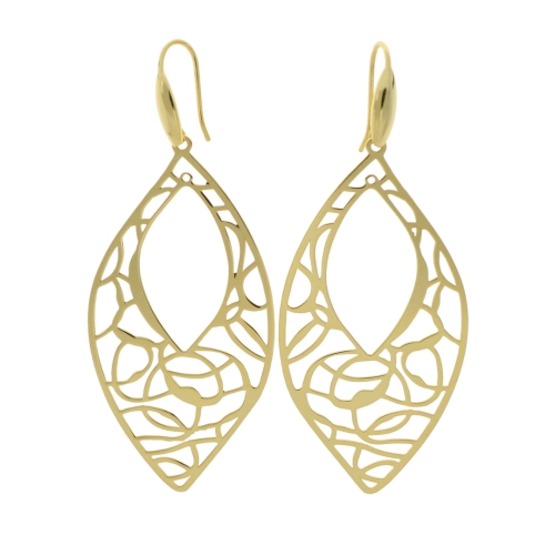 Długie kolczyki ażurowe srebro pozłacane