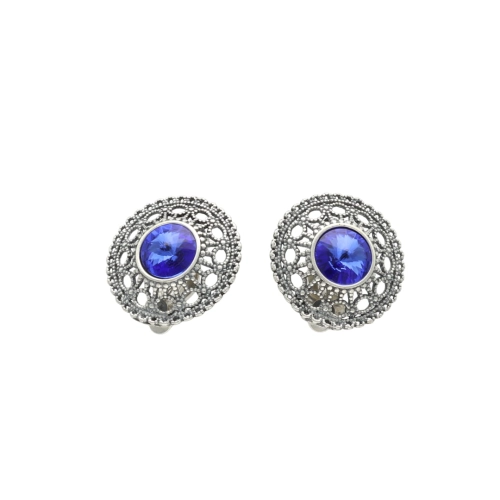 Klipsy z kryształem Swarovskiego Sapphire