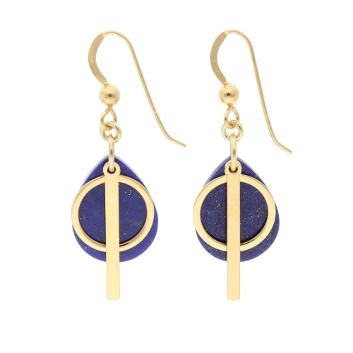 Kolczyki z lapisem lazuli srebro pozłacane 