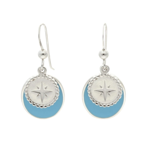 Kolczyki z turkusową emalią srebro