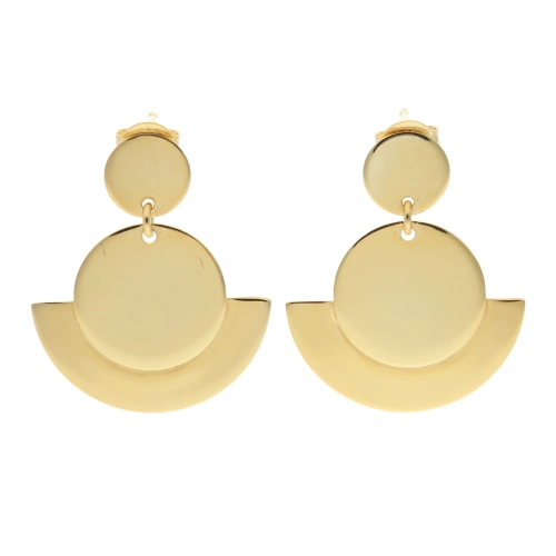 Gładkie kolczyki koła srebro pozłacane