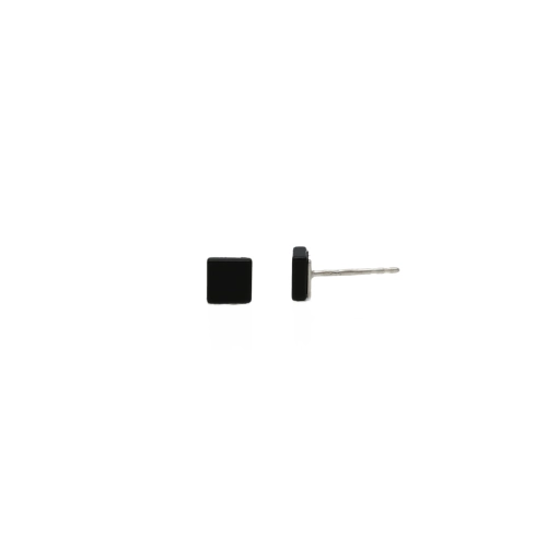 Kolczyki kwadratowe z onyksem czarne 0.6 cm