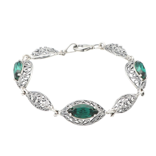 Bransoletka z zielonym kryształem Swarovskiego Emerald 