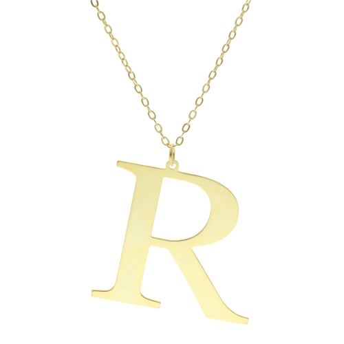 Naszyjnik litera R srebro pozłacane