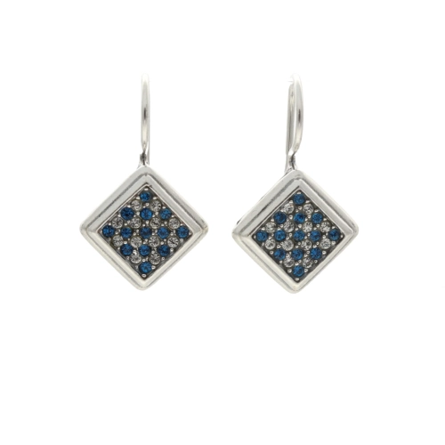 Kolczyki z szafirowymi cyrkoniami kwadratowe