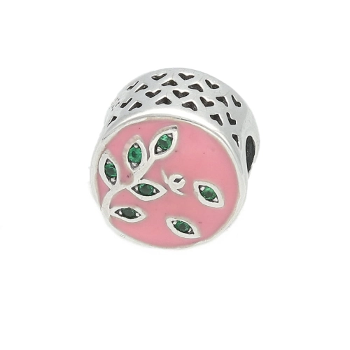 Zawieszka charms do bransoletki gałązka różowa 