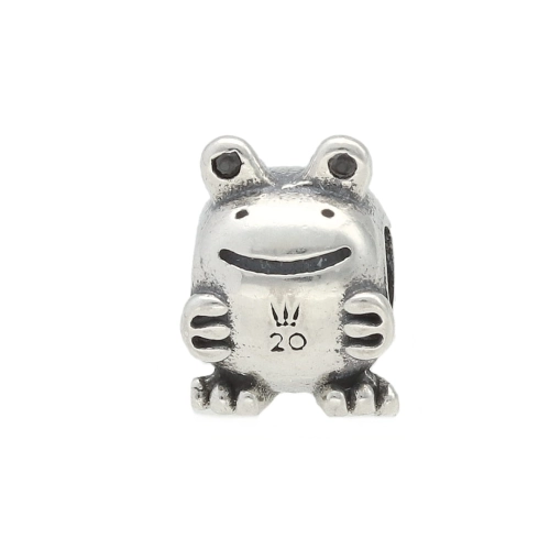 Zawieszka charms do bransoletki żaba srebro 