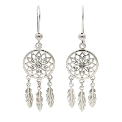 Kolczyki łapacz snów srebro rodowane 