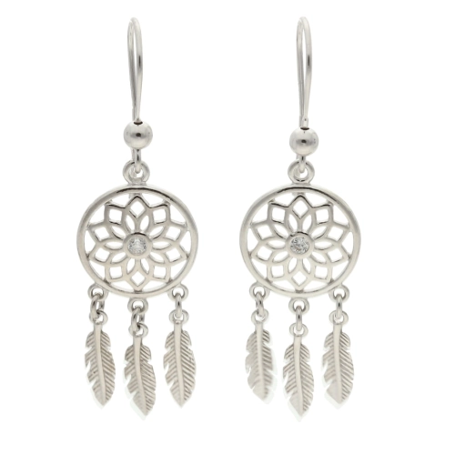 Kolczyki łapacz snów srebro rodowane 