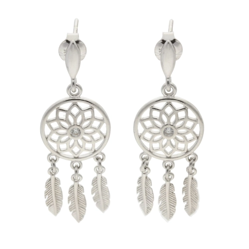 Kolczyki łapacz snów srebro rodowane 