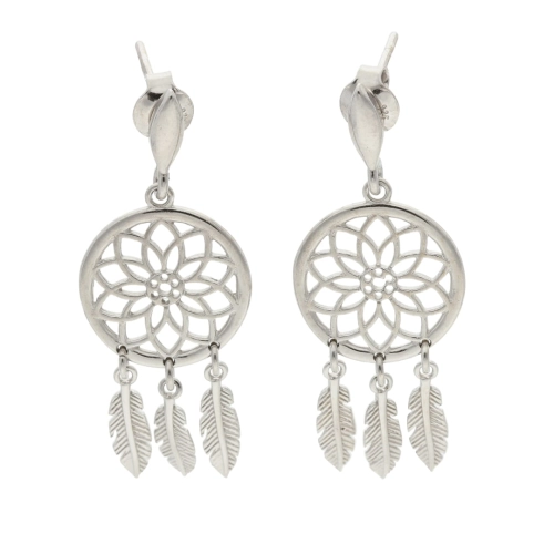 Kolczyki łapacz snów srebro rodowane