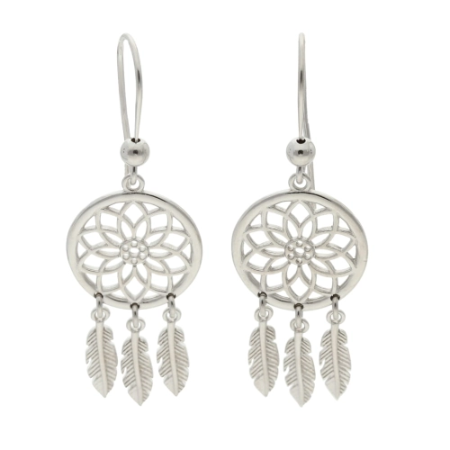 Kolczyki łapacz snów srebro rodowane 