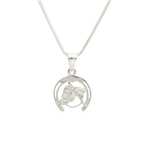 Wisiorek koń w podkowie mały srebro 