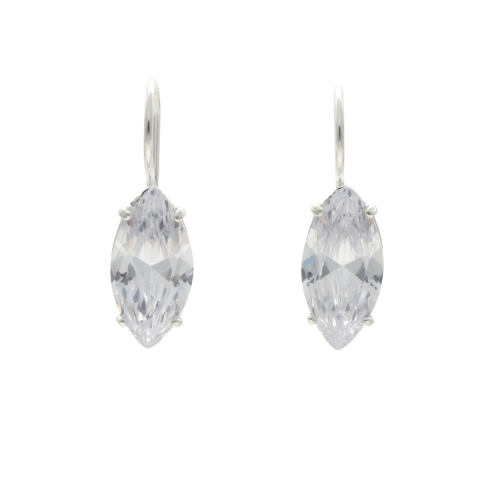 Kolczyki owalne z białymi cyrkoniami