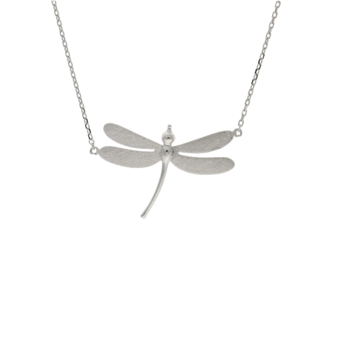 Naszyjnik ważka duża srebro rodowane