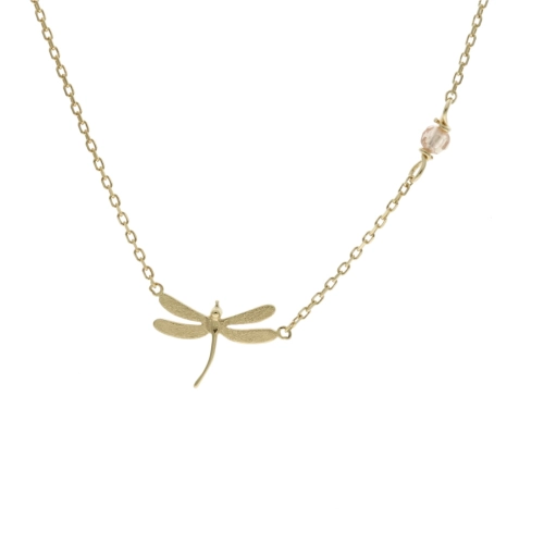 Naszyjnik ważka mała srebro pozłacane