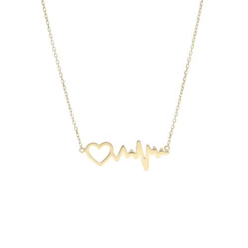 Naszyjnik linia życia EKG serce srebro pozłacane
