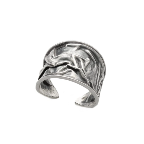 Pierścionek marszczone srebro