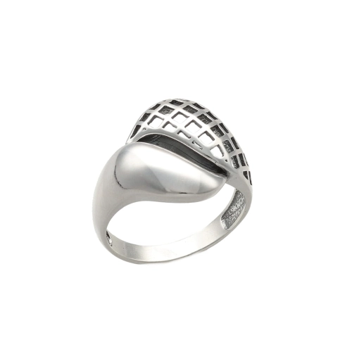 Pierścionek gładkie srebro ażurowy 