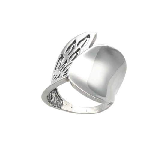 Efektowny pierścionek gładkie srebro