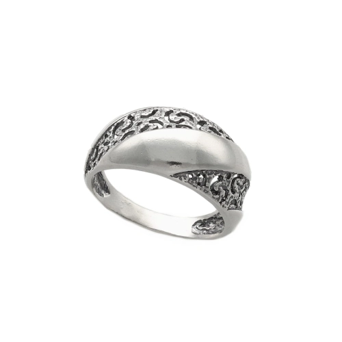 Pierścionek srebro oksydowane ażurowy 