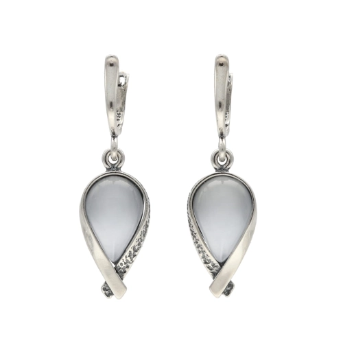 Kolczyki z uleksytem srebro oksydowane