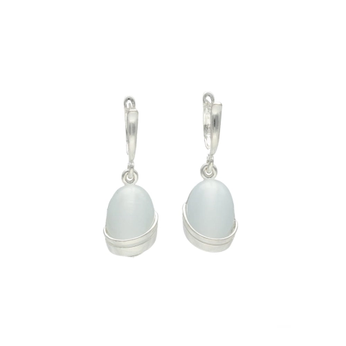 Owalne kolczyki z uleksytem srebro