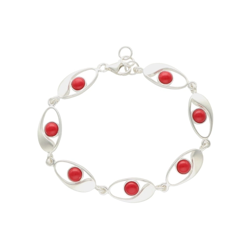 Bransoletka z koralem srebro