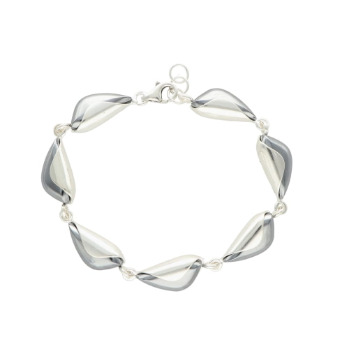 Bransoletka z hematytem gładkie srebro