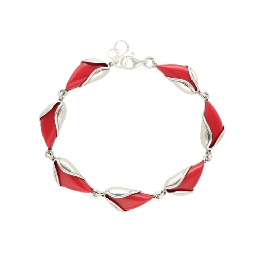 Bransoletka z koralem srebro