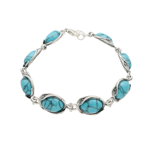 Bransoletka z turkusem kalie srebro oksydowane