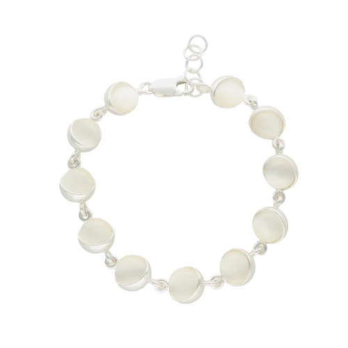 Bransoletka z uleksytem okrągła  srebro