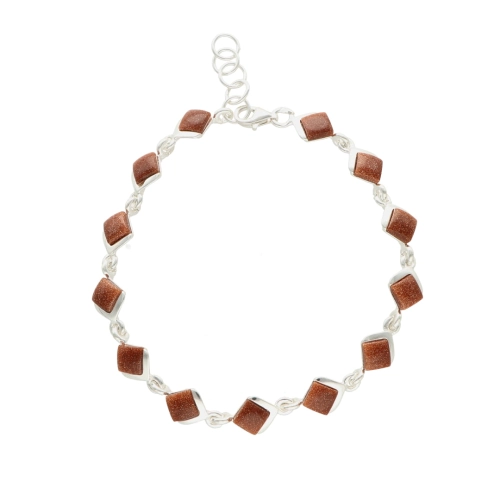 Delikatna bransoletka z piaskiem pustyni srebro 