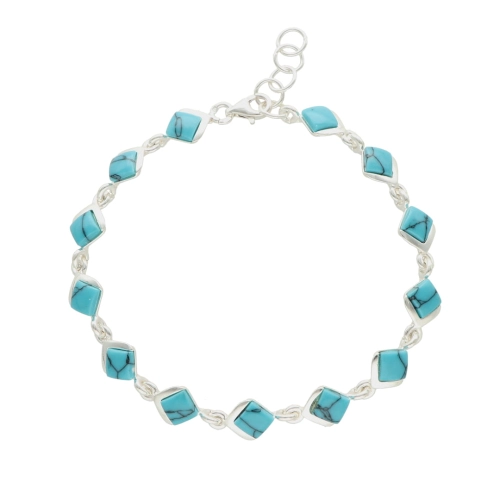 Delikatna bransoletka z turkusem srebro