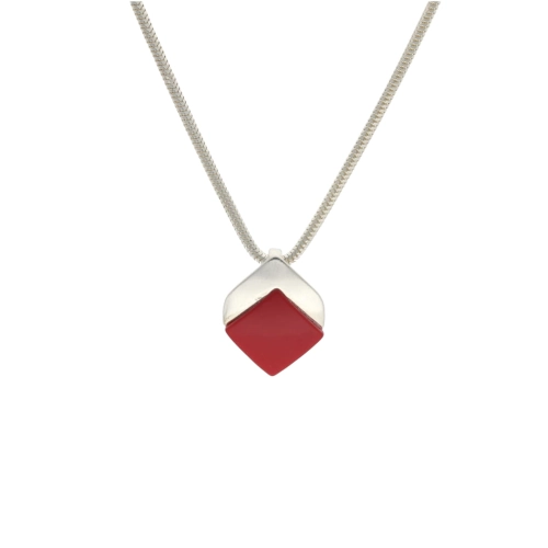 Wisiorek z koralem srebro