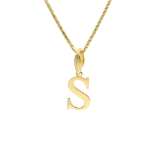 Wisiorek literka S srebro pozłacane