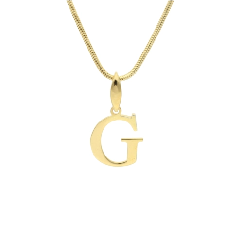 Wisiorek literka G srebro pozłacane