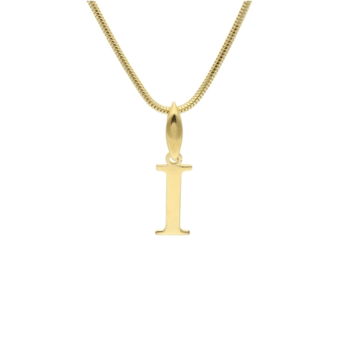 Wisiorek literka I srebro pozłacane