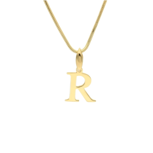 Wisiorek literka R srebro pozłacane