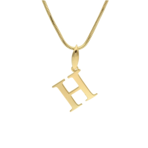 Wisiorek literka H srebro pozłacane